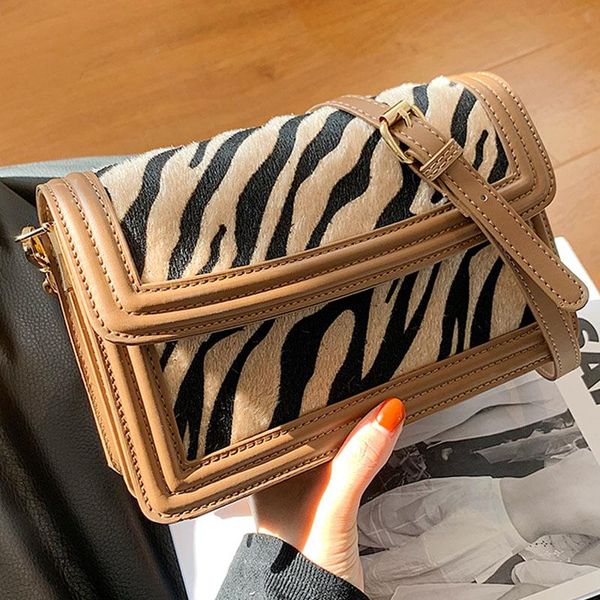 cross body retro zebra pattern design shoulder handbag 2021 fashion pu leather bags crossbody bag small square