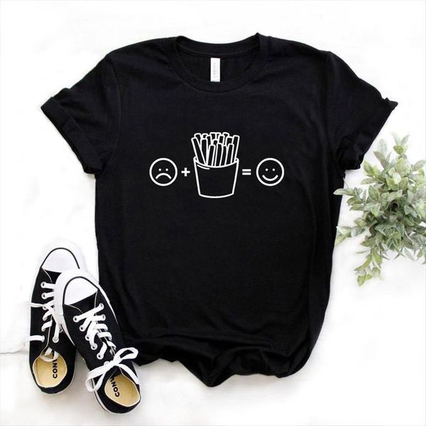 sad french fries happy print womens t shirt short sleeve o neck loose ladies causal tee, White
sad french fries happy print womens t shirt short sleeve o neck loose ladies causal tee, White
