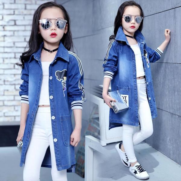 spring clothing jeans coat for girls denim jackets cartoon children outerwear kid active autumn clothes teenager long trench top, Blue;gray
spring clothing jeans coat for girls denim jackets cartoon children outerwear kid active autumn clothes teenager long trench top, Blue;gray
