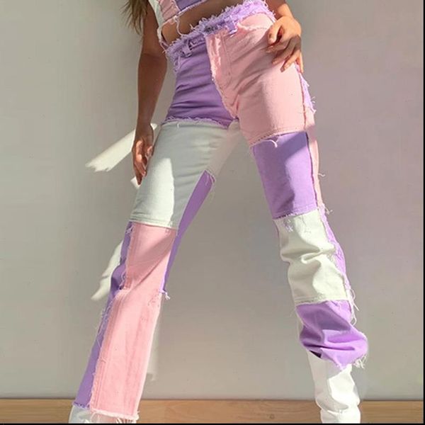 high waisted jeans women casual long trouses ladies patchwork fashion denim pants capris pocket streetwear 2020, Black;white
high waisted jeans women casual long trouses ladies patchwork fashion denim pants capris pocket streetwear 2020, Black;white
