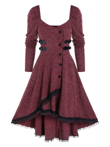 casual dresses wipalo lace trim ribbed mock button high low dress gothic harajuku vintage autumn party women plus size 3xl, Black;gray
casual dresses wipalo lace trim ribbed mock button high low dress gothic harajuku vintage autumn party women plus size 3xl, Black;gray
