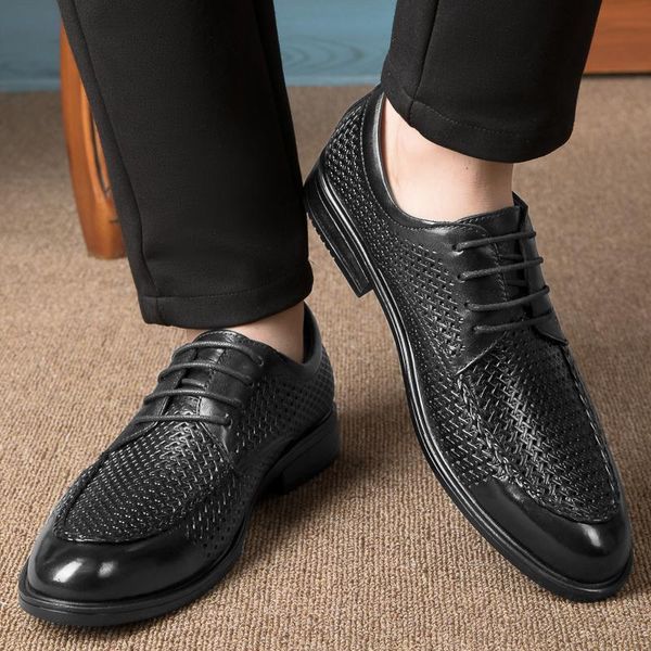 dress shoes full grain leather men whole cut fashion casual pointed toe formal business oxfords male wedding, Black
dress shoes full grain leather men whole cut fashion casual pointed toe formal business oxfords male wedding, Black