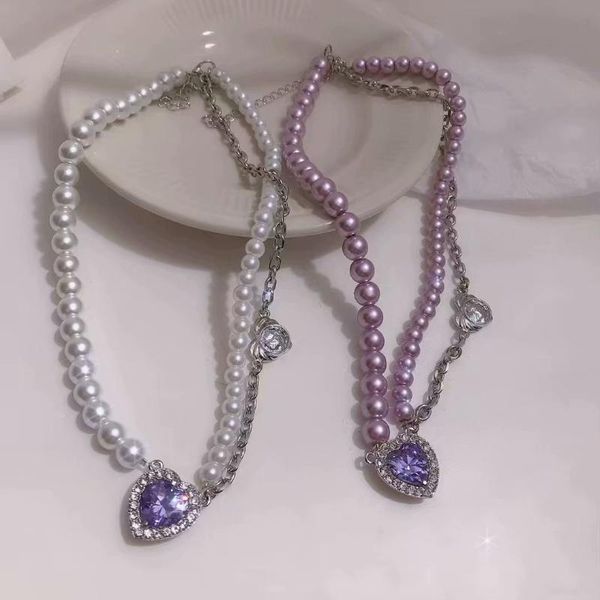 retro pearl chian necklace colorful rhinestone love multilayer choker necklace for women girls party jewelry, Silver
retro pearl chian necklace colorful rhinestone love multilayer choker necklace for women girls party jewelry, Silver