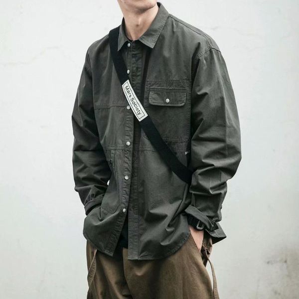 men's casual shirts icclek tooling shirt long-sleeved autumn loose lapel business harajuku, White;black
men's casual shirts icclek tooling shirt long-sleeved autumn loose lapel business harajuku, White;black