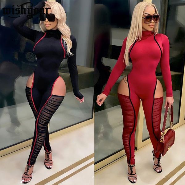 women's jumpsuits & rompers sheer mesh patchwork rushed jumpsuit woman mock neck skinny pleated cut out romper one piece night club ove, Black;white
women's jumpsuits & rompers sheer mesh patchwork rushed jumpsuit woman mock neck skinny pleated cut out romper one piece night club ove, Black;white