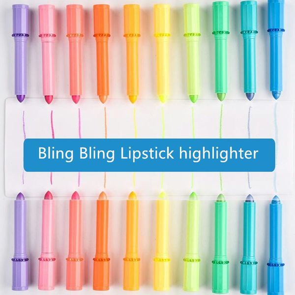 highlighters 10 color sweet lipstick highlighter pen novelty stick marker pens candy gel crayon stationery office school supplies db607, Black;red
highlighters 10 color sweet lipstick highlighter pen novelty stick marker pens candy gel crayon stationery office school supplies db607, Black;red