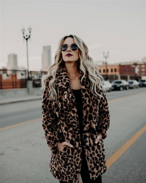 women's jackets elegant faux fur coat women autumn winter leopard print warm soft jacket female casual turn-down collar cardigan outerw, Black;brown
women's jackets elegant faux fur coat women autumn winter leopard print warm soft jacket female casual turn-down collar cardigan outerw, Black;brown
