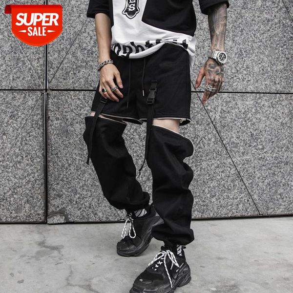 new dismountable leg black men's jogger trousers autumn hip hop fashion ribbons male pencil straight harem pants streetwear #3l4x
new dismountable leg black men's jogger trousers autumn hip hop fashion ribbons male pencil straight harem pants streetwear #3l4x