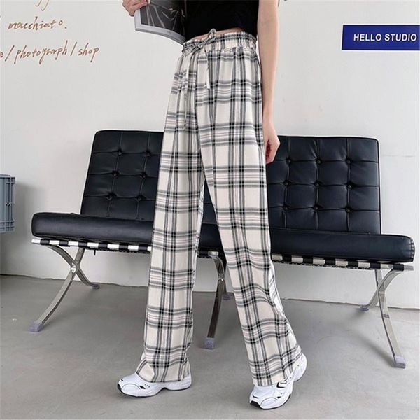 women's pants & capris plaid summer thin 2021 spring and autumn loose drooping slimming straight all-matching casual wide-leg, Black;white
women's pants & capris plaid summer thin 2021 spring and autumn loose drooping slimming straight all-matching casual wide-leg, Black;white