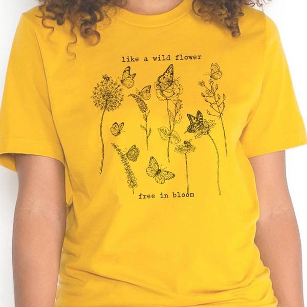 women's t-shirt kuakuayu hjn like a wild flower in bloom flowers butterflies printed t shirt women short sleeve cotton fashion graphic, White
women's t-shirt kuakuayu hjn like a wild flower in bloom flowers butterflies printed t shirt women short sleeve cotton fashion graphic, White