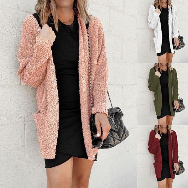 women's wool & blends 2021 autumn winter womens coat cardigan double pocket knitted sweater casual loose solid color long-sleeved windb, Black
women's wool & blends 2021 autumn winter womens coat cardigan double pocket knitted sweater casual loose solid color long-sleeved windb, Black