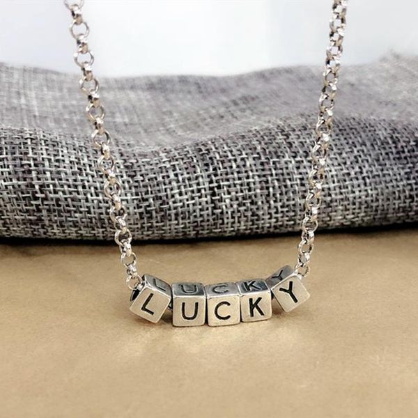 chains thai silver retro lucky english letter block necklace exquisite temperament compact light luxury ladies jewelry
chains thai silver retro lucky english letter block necklace exquisite temperament compact light luxury ladies jewelry