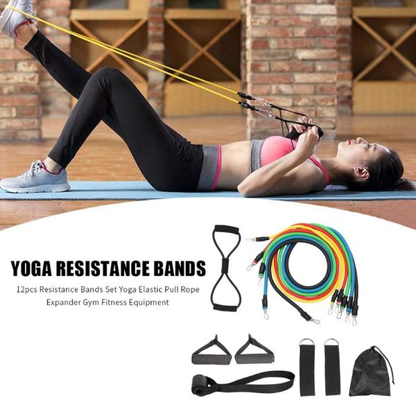 resistance bands 12pcs/set yoga set elastic pull rope expander gym home fitness workout sports equipment body building
resistance bands 12pcs/set yoga set elastic pull rope expander gym home fitness workout sports equipment body building