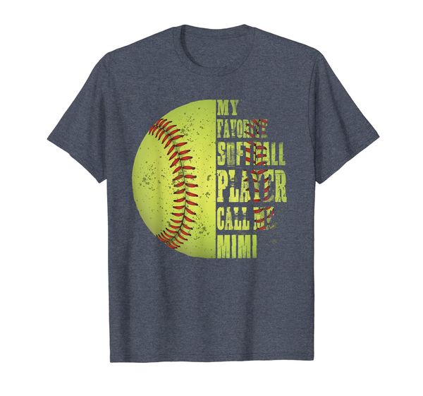 my favorite softball player calls me mimi t-shirt, White;black