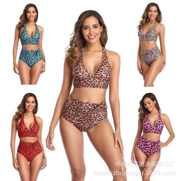 2021 new swimsuit bikini new women's leopard print bikini split swimsuit, Black;white
2021 new swimsuit bikini new women's leopard print bikini split swimsuit, Black;white