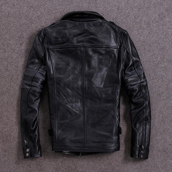 men's leather & faux genuine cow men cowhide coat short spring autumn bomber jacket chaqueta 19-820 kj1311, Black
men's leather & faux genuine cow men cowhide coat short spring autumn bomber jacket chaqueta 19-820 kj1311, Black
