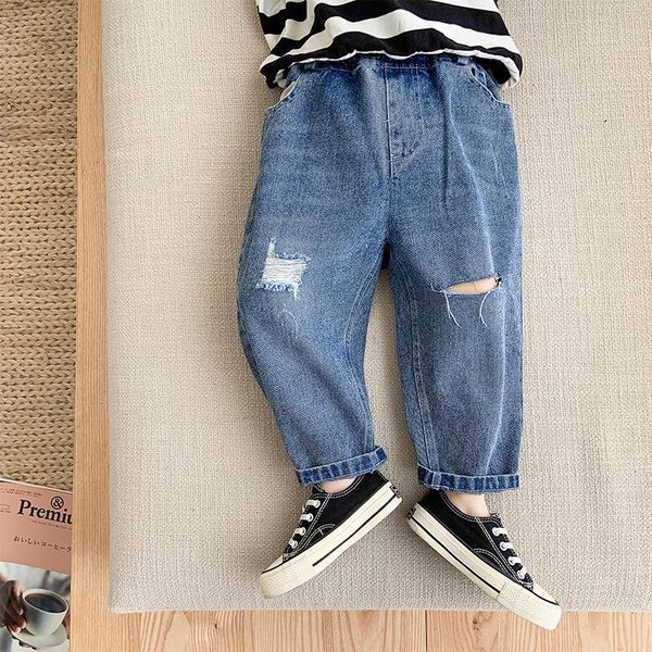 jeans boys fashion loose ripped kids casual denim pants children broken hole, Blue
jeans boys fashion loose ripped kids casual denim pants children broken hole, Blue