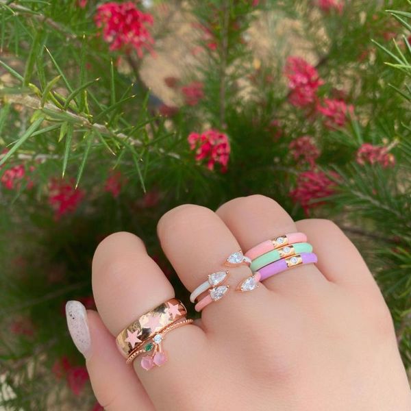 cluster rings simple colorful women stacking finger band pastel enamel single cz ring, Golden;silver
cluster rings simple colorful women stacking finger band pastel enamel single cz ring, Golden;silver