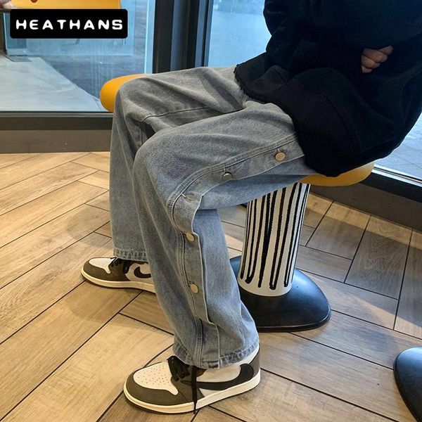 double side button straight jeans men fashion streetwear loose casual hip hop trousers wide leg harajuku cargo pants, Blue
double side button straight jeans men fashion streetwear loose casual hip hop trousers wide leg harajuku cargo pants, Blue
