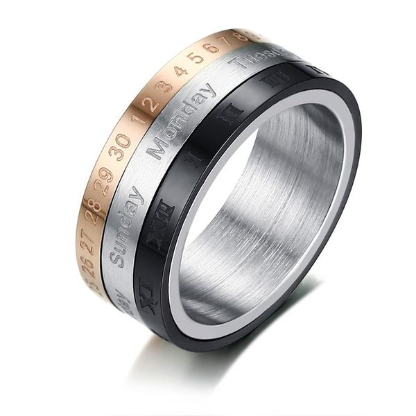 wedding rings rotable stainless steel roman numerals ring men fashion rotation ringthree calendar time to pull, Slivery;golden
wedding rings rotable stainless steel roman numerals ring men fashion rotation ringthree calendar time to pull, Slivery;golden