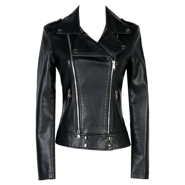 women's leather & faux women short design jacket 2021 spring ladies motorcycle pu coat long sleeve solid color slim female outerwear, Black
women's leather & faux women short design jacket 2021 spring ladies motorcycle pu coat long sleeve solid color slim female outerwear, Black