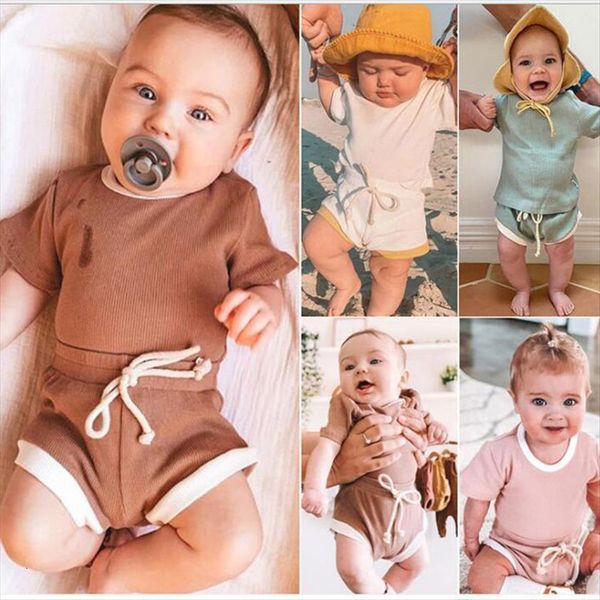 summer toddler baby boys girls ribbed knitted clothing suit newborn short sleeve t shirts shorts sets, White
summer toddler baby boys girls ribbed knitted clothing suit newborn short sleeve t shirts shorts sets, White