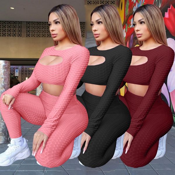 2021 spring two piece tracksuit set long sleeve hollow fitness sweatpants women fashion clothing slim matching sets, White
2021 spring two piece tracksuit set long sleeve hollow fitness sweatpants women fashion clothing slim matching sets, White