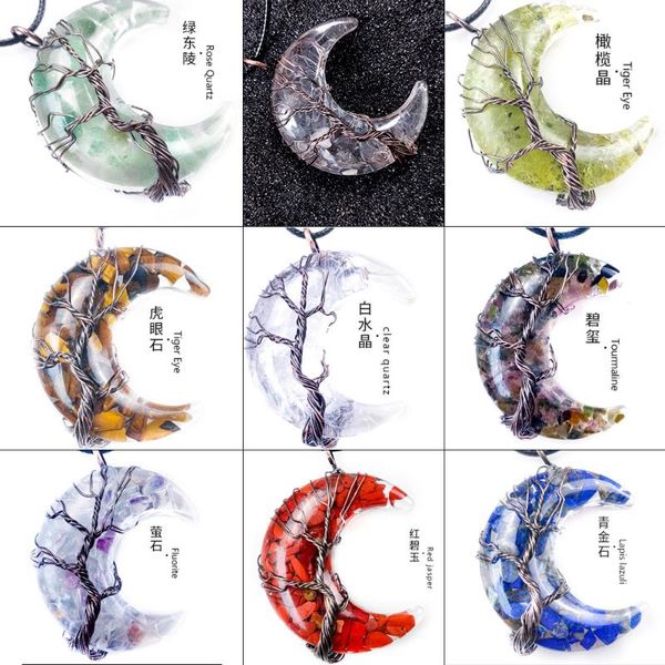 pendant necklaces handmade tree of life winding moon necklace for women men natural irregular crystal stone meditation jewellry, Silver
pendant necklaces handmade tree of life winding moon necklace for women men natural irregular crystal stone meditation jewellry, Silver