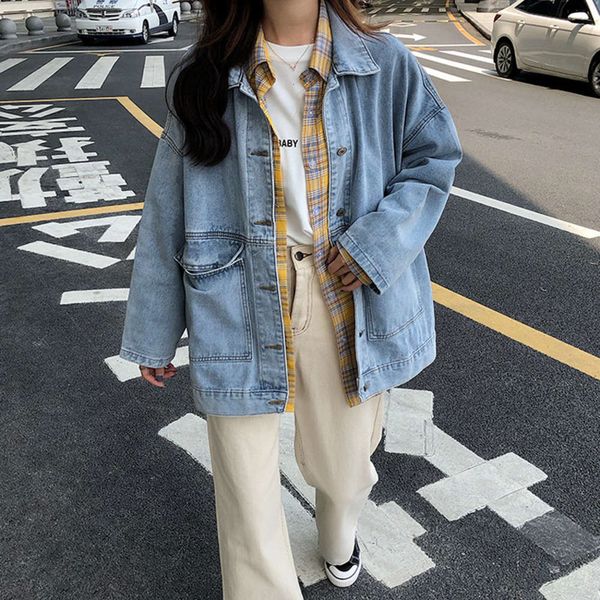 cool women's spring and 2020 new korean versatile denim jacket hong kong style students' early autumn trend, Black;brown
cool women's spring and 2020 new korean versatile denim jacket hong kong style students' early autumn trend, Black;brown
