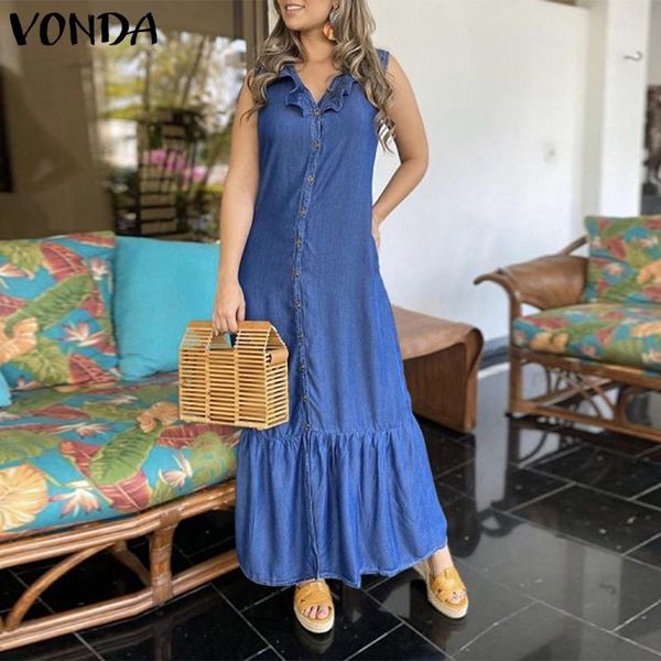 casual dresses vonda 2021 women sundress party ruffled long collar button down denim shirt dress summer vestidos robe, Black;gray
casual dresses vonda 2021 women sundress party ruffled long collar button down denim shirt dress summer vestidos robe, Black;gray