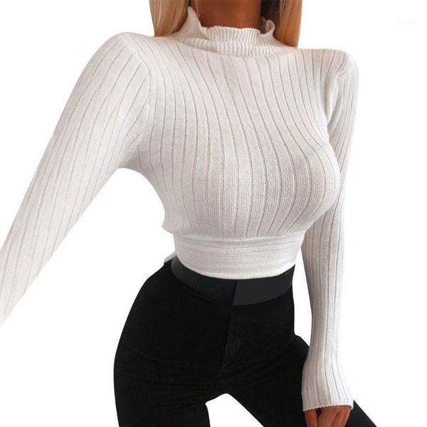 women autumn long sleeve sweater turtleneck ribbed knitted pullover crop solid color bodycon fit tie back jumper women's sweaters, White;black
women autumn long sleeve sweater turtleneck ribbed knitted pullover crop solid color bodycon fit tie back jumper women's sweaters, White;black