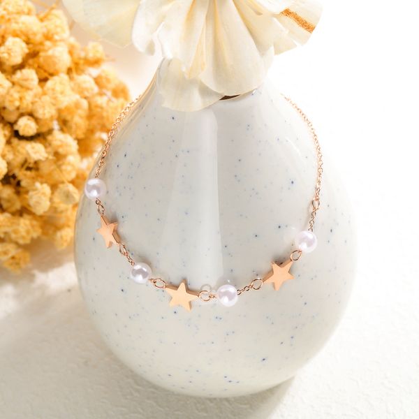 new small commodity korean version sweet mori fashion five pointed star pearl bracelet hand jewelry, Golden;silver
new small commodity korean version sweet mori fashion five pointed star pearl bracelet hand jewelry, Golden;silver