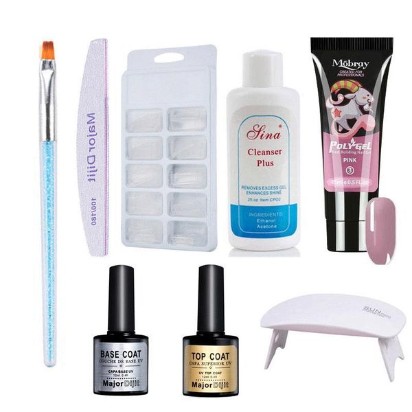 nail gel 12 color poly kit with uv led lamp builder polish extension slip solution nails art manicure set for 15ml, Red;pink
nail gel 12 color poly kit with uv led lamp builder polish extension slip solution nails art manicure set for 15ml, Red;pink