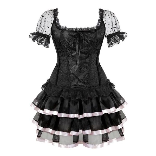 bustiers & corsets corset dress for women with sleeves vintage floral elegant slim lace up corselet and skirt set plus size, Black;white
bustiers & corsets corset dress for women with sleeves vintage floral elegant slim lace up corselet and skirt set plus size, Black;white