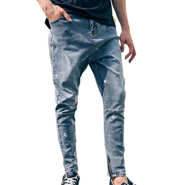 men's jeans summer ripped denim pants men pencil holiday casual loose button trousers, Blue
men's jeans summer ripped denim pants men pencil holiday casual loose button trousers, Blue