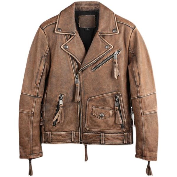 men's leather & faux 2021 vintage brown genuine jacket men motorcycle style plus size 5xl real natural cowhide autumn slim fit biker�, Black
men's leather & faux 2021 vintage brown genuine jacket men motorcycle style plus size 5xl real natural cowhide autumn slim fit biker�, Black