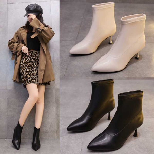 dress shoes women's boots korean high heels fashion low barrel pointed thin heel short sleeve solid casual, Black
dress shoes women's boots korean high heels fashion low barrel pointed thin heel short sleeve solid casual, Black