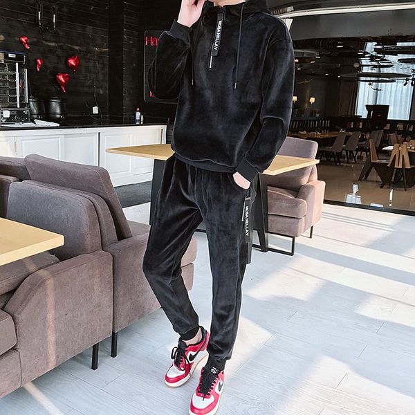 2021 autumn and winter leisure sports sweater young personality trend korean golden veet suit for men, Gray
2021 autumn and winter leisure sports sweater young personality trend korean golden veet suit for men, Gray