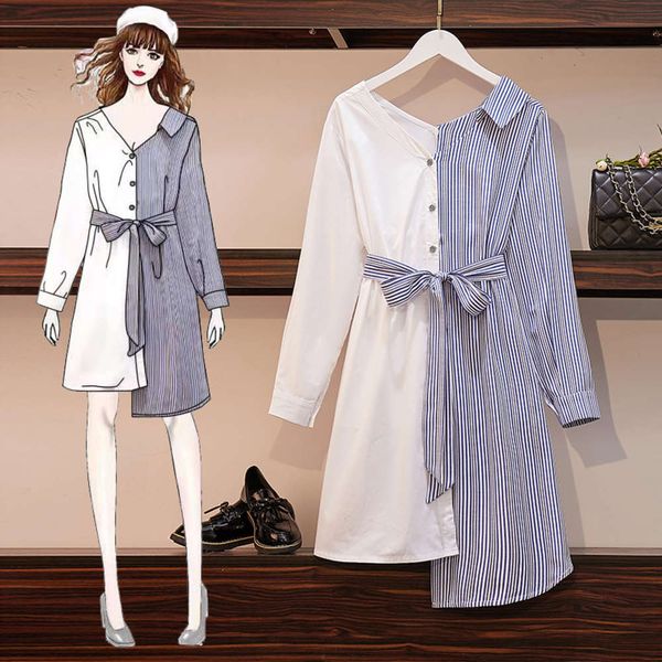 fat sister large women's 2021 summer new thin cover belly foreign style design dress shirt skirt, Black;gray
fat sister large women's 2021 summer new thin cover belly foreign style design dress shirt skirt, Black;gray