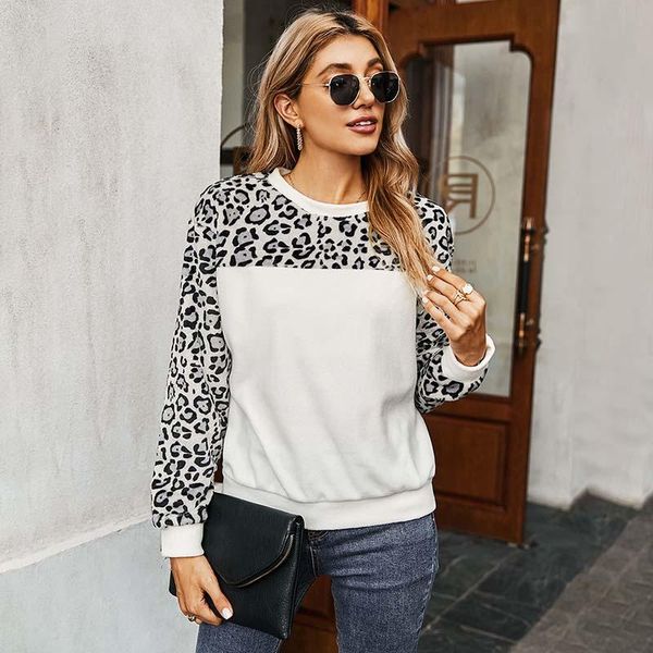 women's hoodies & sweatshirts leopard printed patchwork fleece women sweatshirt casual o-neck long sleeve lady pullovers hoodie w628, Black
women's hoodies & sweatshirts leopard printed patchwork fleece women sweatshirt casual o-neck long sleeve lady pullovers hoodie w628, Black