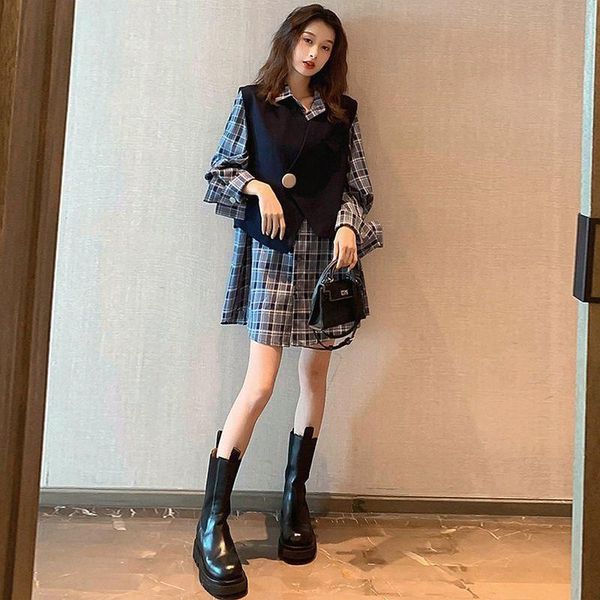 casual dresses women's spring vintage female clothing long sleeve mini dress women korean style autumn, Black;gray
casual dresses women's spring vintage female clothing long sleeve mini dress women korean style autumn, Black;gray