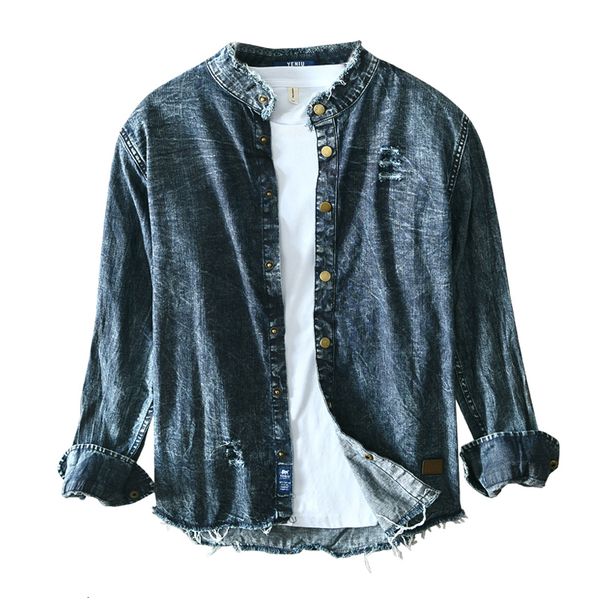 2021 new japanese mode denim men's shirts long sleeve mandarin collar casual 100% cotton solid color vintage trend clothes ko3i, White
2021 new japanese mode denim men's shirts long sleeve mandarin collar casual 100% cotton solid color vintage trend clothes ko3i, White