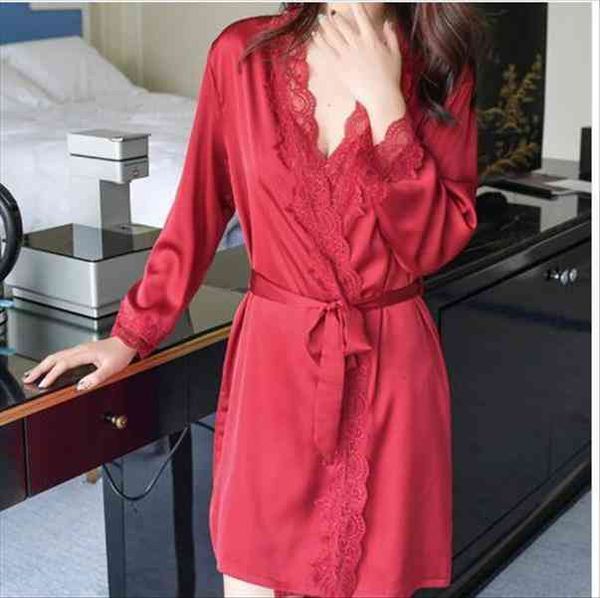 1620 womens satin silk woman lace robe female lace bathrobe womens robes sleepwear robe for women drop shippin, Black;red
1620 womens satin silk woman lace robe female lace bathrobe womens robes sleepwear robe for women drop shippin, Black;red