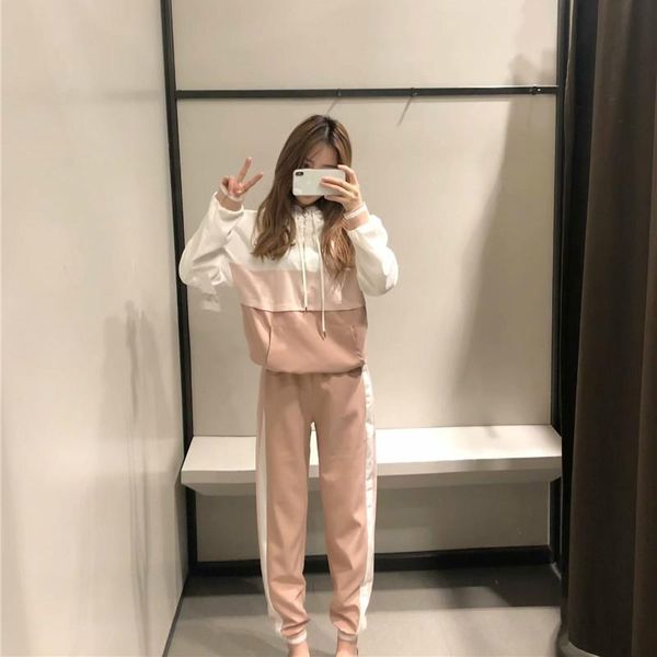 two piece dress set female vintage pink contrast color baseball bomber pullover jacket women and pencil jogging pants suits sets, White
two piece dress set female vintage pink contrast color baseball bomber pullover jacket women and pencil jogging pants suits sets, White