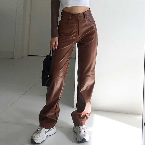 high waisted pu leather pants women jogger casual fashion side pockets straight wide leg pants loose vintage brown trousers 211112, Black;white
high waisted pu leather pants women jogger casual fashion side pockets straight wide leg pants loose vintage brown trousers 211112, Black;white