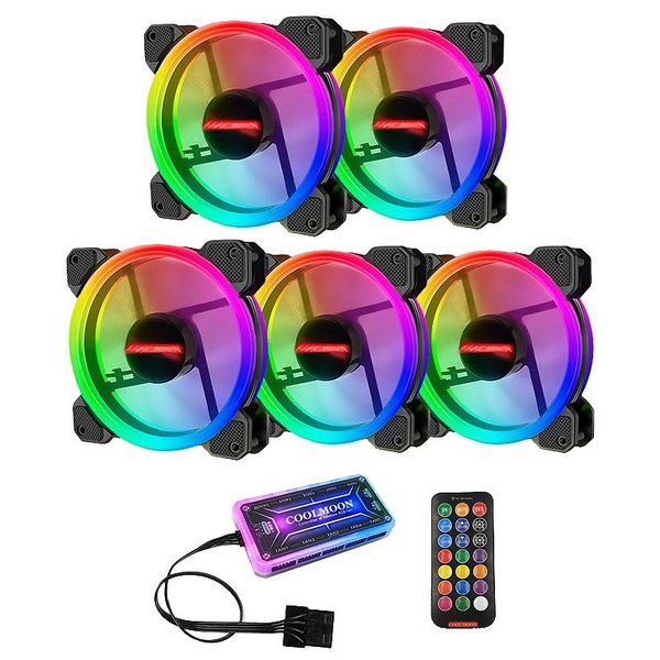 coolmoon rgb chassis fan, 12cm shenguang synchronous silent + standard controller led computer cooling fan(5pcs)
coolmoon rgb chassis fan, 12cm shenguang synchronous silent + standard controller led computer cooling fan(5pcs)