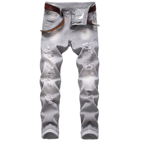 men's jeans casual ripped grey slim fit non stretch cotton cowboys trousers hommes long straight wash denim pants, Blue
men's jeans casual ripped grey slim fit non stretch cotton cowboys trousers hommes long straight wash denim pants, Blue