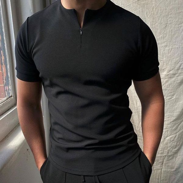 men's t-shirts european and american fashion solid color oversized t-shirt with zipper loose short sleeves simple clothing, White;black
men's t-shirts european and american fashion solid color oversized t-shirt with zipper loose short sleeves simple clothing, White;black