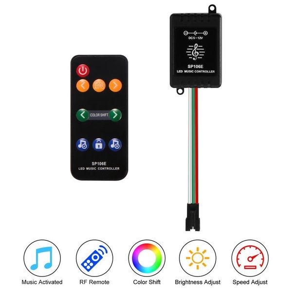 sp106e 9key led music controller dc5v-12v ws2811 /ws2812b /sk6812 /1903 magic led tape digital colorful pixel music controller
sp106e 9key led music controller dc5v-12v ws2811 /ws2812b /sk6812 /1903 magic led tape digital colorful pixel music controller
