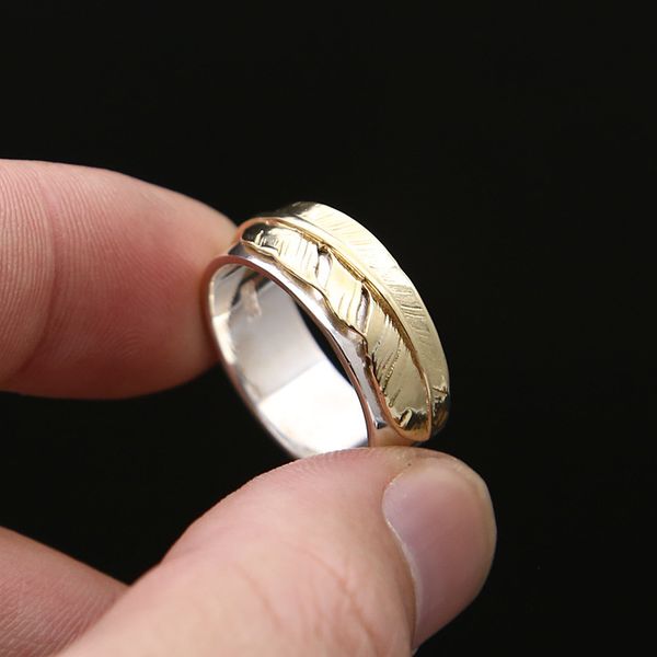 925 sterling silver vintage jewelry antique silver feather band rings american hand-made punk designer luxury fanshion two-tone color rings
925 sterling silver vintage jewelry antique silver feather band rings american hand-made punk designer luxury fanshion two-tone color rings